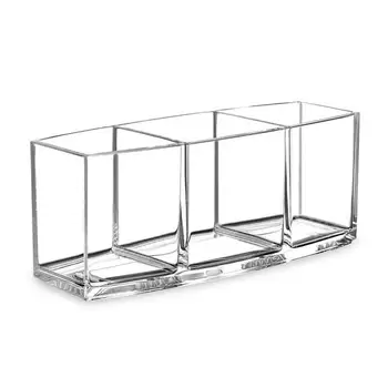 

3 Holes Transparent Acrylic Makeup Brush Tool Cosmetic Makeup Storage Box Case Make-up Brush Holder Table Organizer Make Up Tool