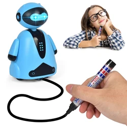 Robot intelligent avec lumières, suivi De n'importe quel stylo magique ondulé, modèle électrique jouet Robot pour enfants 