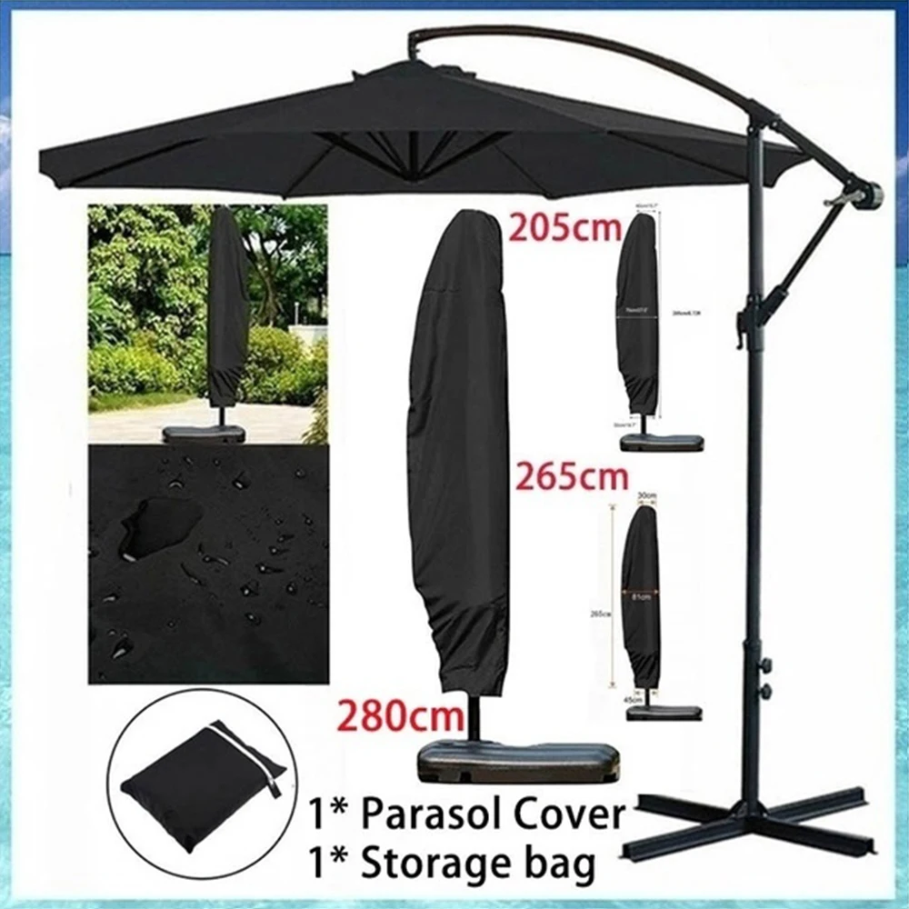 

280CM Parasol Cover Waterproof Oxford Cloth Outdoor Banana Umbrella Cover Shade Garden Weatherproof Patio Cantilever Accessories