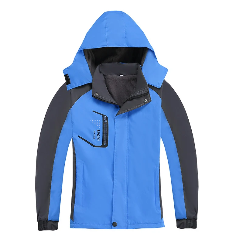 Outdoor Hiking Jacket Women Fleece Warm Breathable Ski Suit Windproof Waterproof Coat Camping Mountaineering Winter Jacket - Цвет: Blue