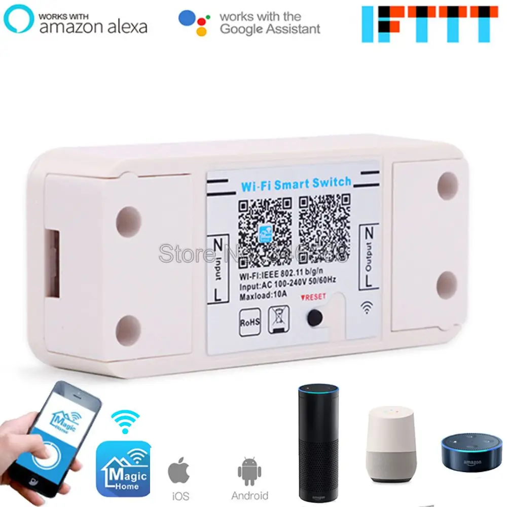 Magic Home 110V 220V 10A подсветка умного Wi-Fi переключатель управление Лер iOS Android приложение Голосовое управление работает с Amazon Alexa Google Home