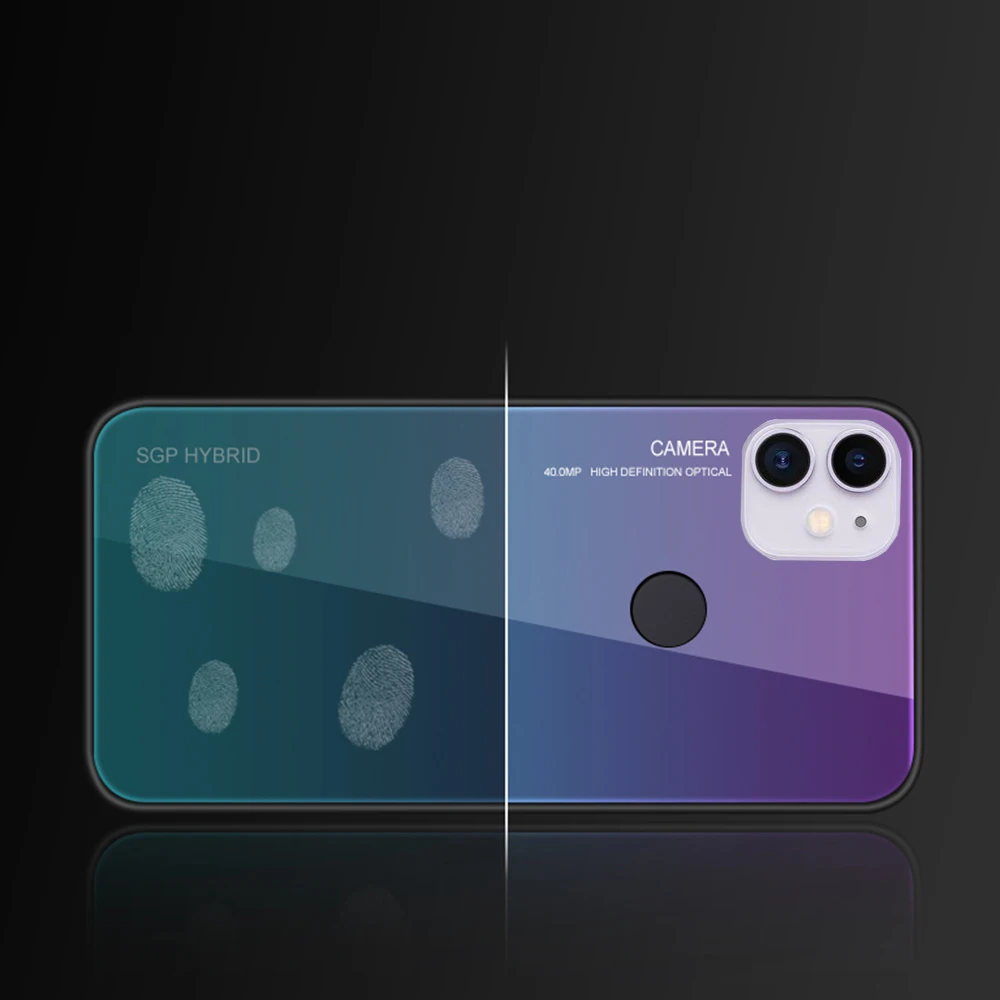 Цветной чехол из закаленного стекла для Apple iphone 11 A2221 A2111 A2223 iphone 11 i phone 11 Мягкий ТПУ защитный чехол для задней панели телефона