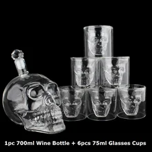Kristallen Schedel Glazen Head Shot Glass Cup Set Cocktail Water Whiskey Fles Wijn Glazen Flessen Voor Drankjes Cup Decanter Wodka mokken