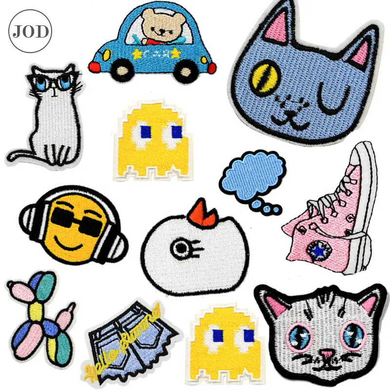 

Cartoon Anime Patch Iron on Clothes Embroidery Patches for Clothing Applique Ironing Kid Sticker Sewing Accessories Badges Cat