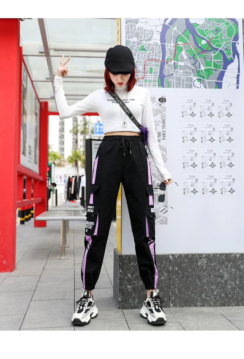 NEW 2020 HOT Women'Pants High Waist pants Big Pockets Cargo pants Baggy Tactical Trouser Loose Streetwear hip hop joggers pants NEW 2020 HOT Women'Pants High Waist pants Big Pockets Cargo pants Baggy Tactical Trouser Loose Streetwear hip hop joggers pants