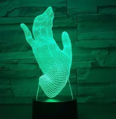 Finger 5 Средний палец 3D лампа ручной череп Декор светодиодный Ночной светильник 7 видов цветов изменить ночной Светильник внутренней отделки светильник, подарок, учитывающий индивидуальные особенности - Испускаемый цвет: Finger 5