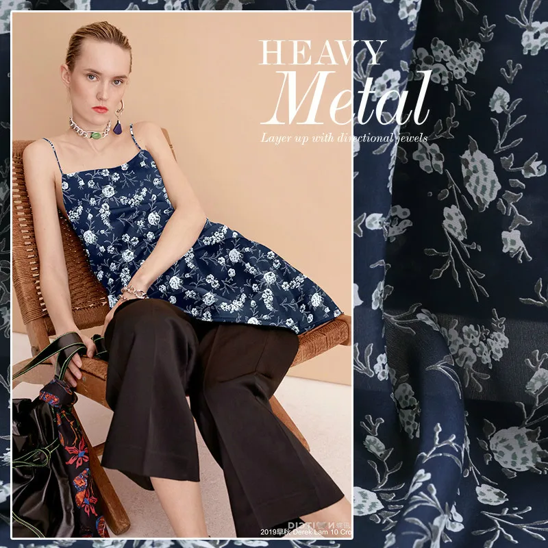 

114cm wide natural silk fabric for dress meter breathable printed silk crepe de chine fabric printed fabric wholesale silk cloth