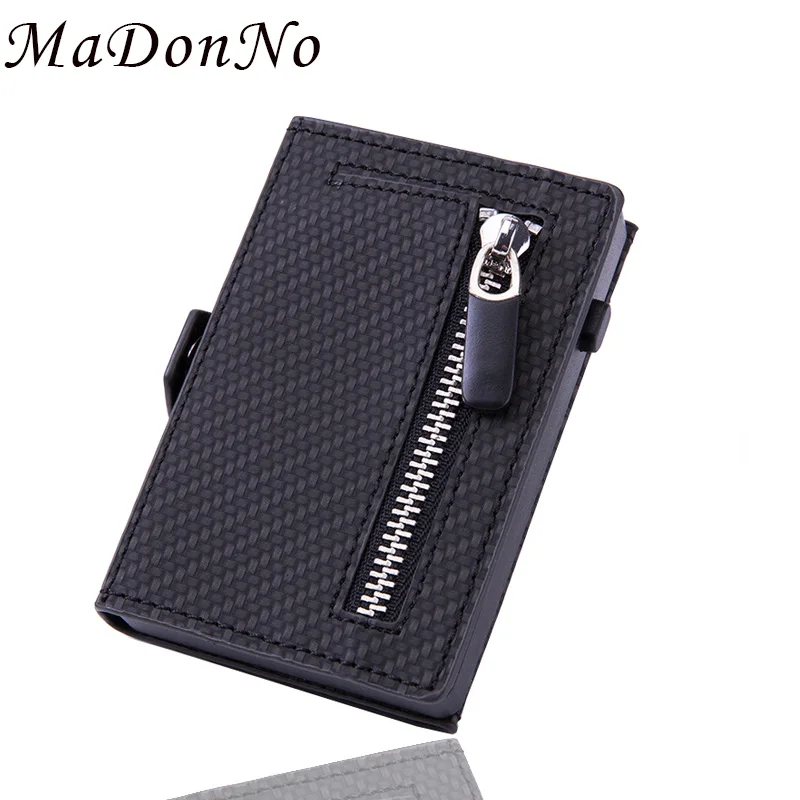 Card Wallet Purses Coin-Holder Billfold Carbon-Fiber Rfid Slim Mini Money-Bag Magic Thin