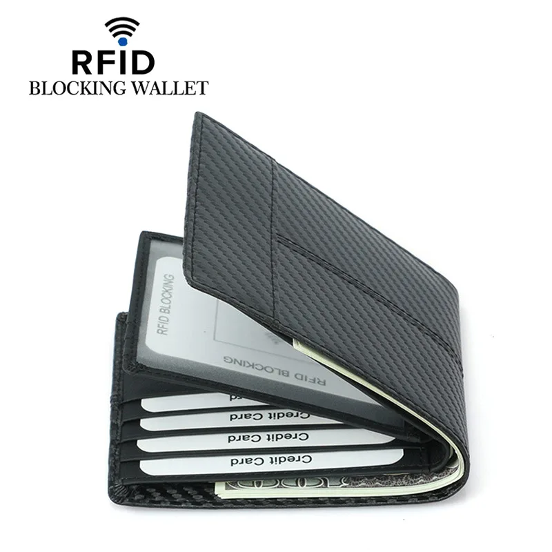 RFID мужской кошелек, ультра тонкий двойной бумажник, Ретро стиль, короткий клатч, много слотов для карт, кредитный держатель для карт, мужской короткий кошелек для монет