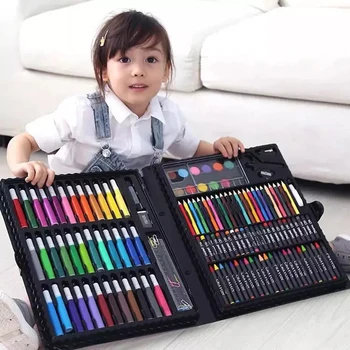 

150Pcs/Set Kids Art Drawing Painting Tool Marker Pens Wax Crayon Oil Pastel Art Set Gift