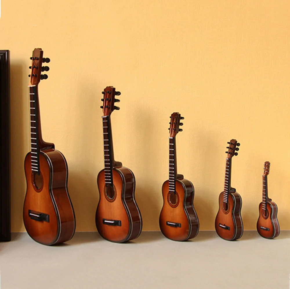 1 шт. деревянная миниатюрная коричневая гитара модель мини музыкальный инструмент для 1/12 кукольный домик 1/6 1/10 1/4 фигурка украшение подарок