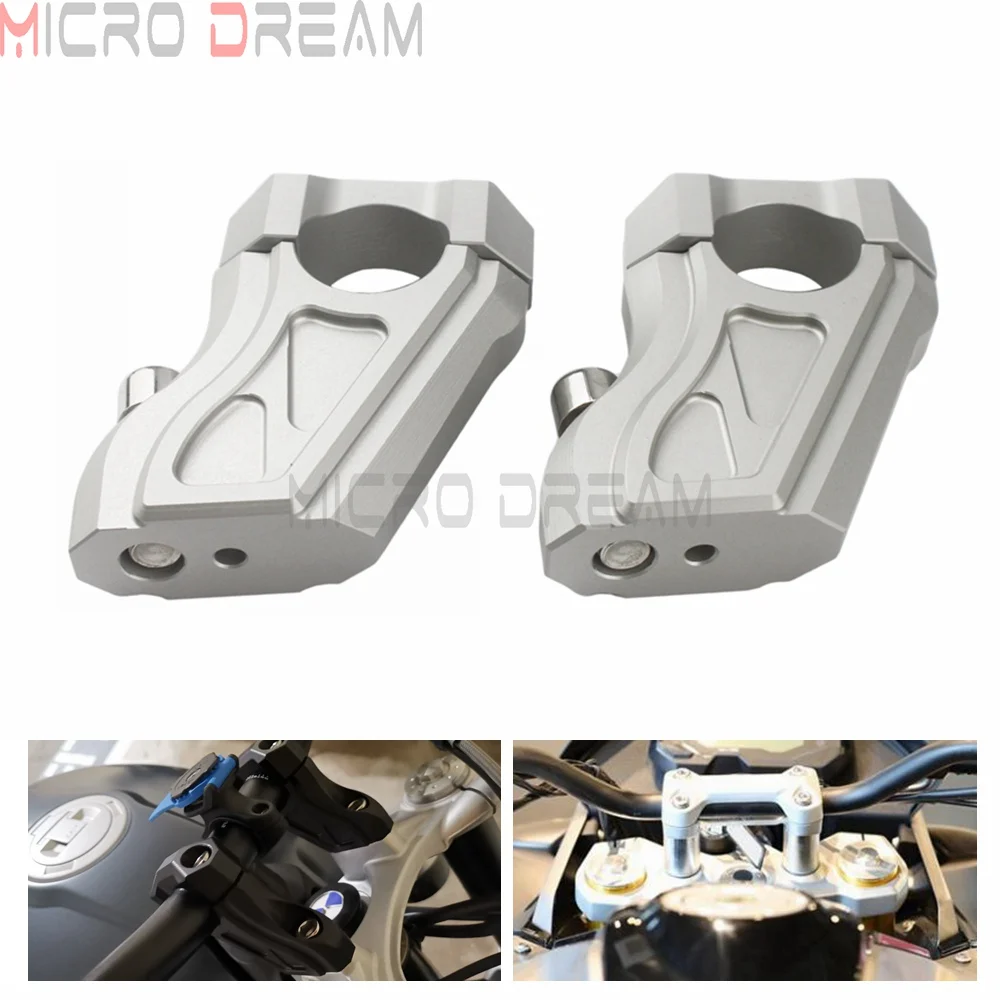 Серебряная ручка из алюминиевого сплава с зажимом для крепления на руль 2шт для BMW R Nine T R 9T