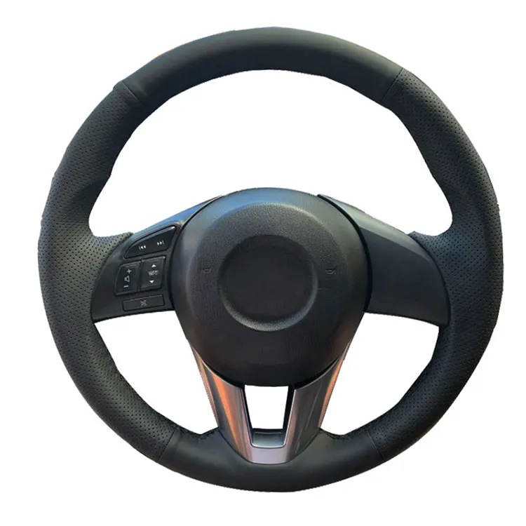 Чехол рулевого колеса автомобиля из натуральной кожи для Mazda 3 Axela 2013- Mazda 6 Atenza- Mazda 2-/оплетка руля