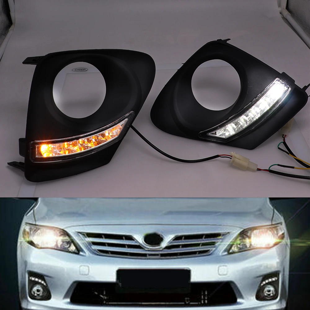 LED Fog DRL Daytime Running Light 6000k White For Toyota Corolla 2011 2012 2013