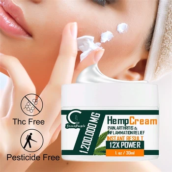 

GPGP Greenpeople CBD Hemp Pain Relief Cream Natural CBD Hemp Seeds Cream Neck Relief Moisturizer Nourishing Skin Care Help Sleep