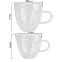 Heart Love Shaped Glass Mug Couple Cups Double Glass Cup Heat-Resisting Wine Glasses Tea Mugs Milk Espresso Coffee Cup Drinkware 6