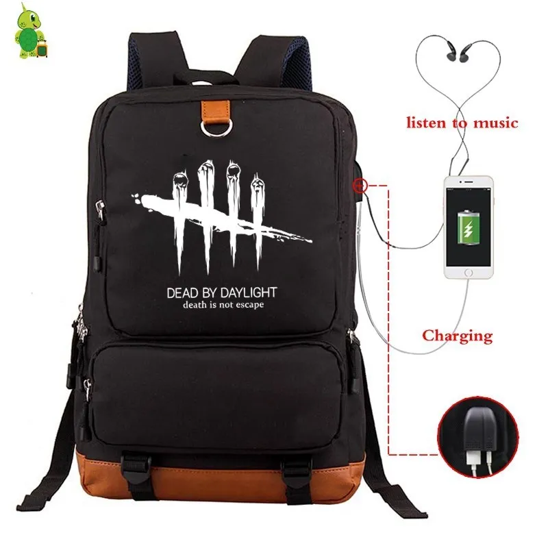 9 Dead By Daylight USB Charge Backpack Women Men Multifunction Laptop Backpack School Bags for Teenager Large Backpack Travel Bags - Цвет: 9