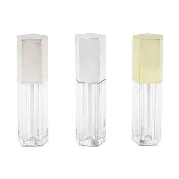 

3PCS DIY Lip Gloss Bottle Tube DIY Lipstick Empty Tube Lip Gloss Tube Pentagonal Lip Glazed Tube for Lady Tour Trip Women
