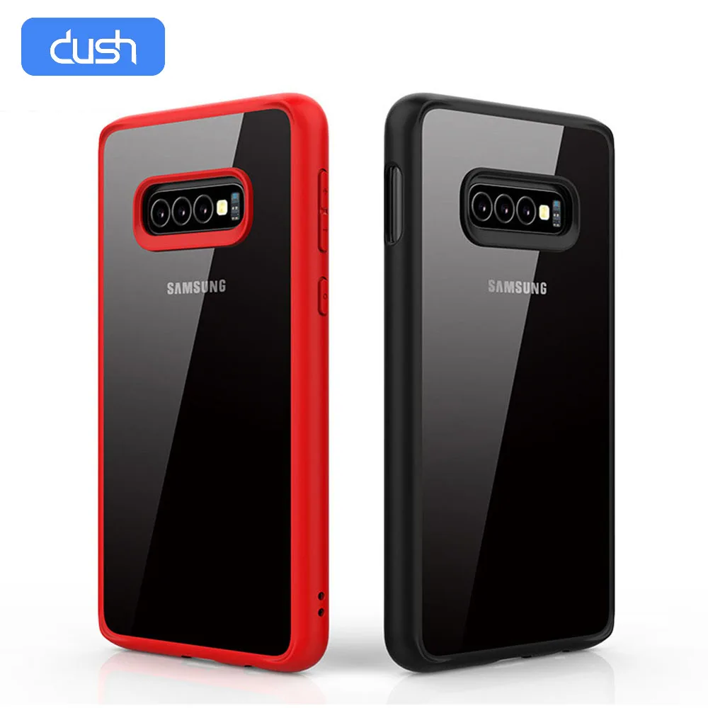 

DUSH Phone Case For Samsung Galaxy S10 S10e S10 Plus TPU+PC Back Cover Ultra Thin Transparent PC Phone Fitted Case