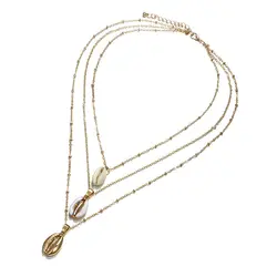 Богемное ожерелье с раковинами многослойная Морская раковина кулон чокер женские ювелирные изделия