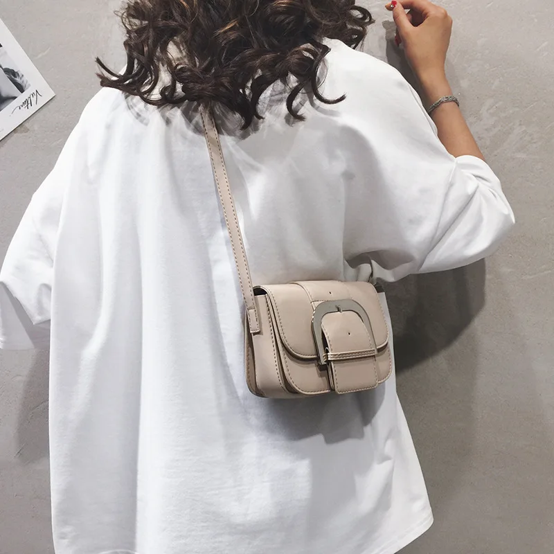 

2019 new retro Joker satchel texture western style wide belt shoulder bag