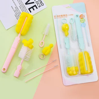 

Baby Boys Girls Bottle Brushes 360-degree Sponge Cleaning Brush Tools Infant Brush 6Pcs/set