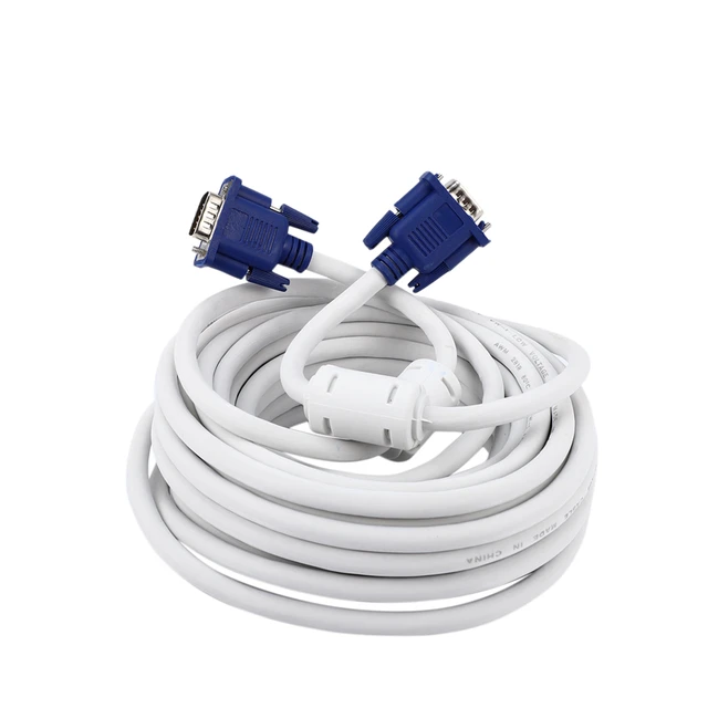 $US $10.23  HFES 10M VGA Cable Male to Male 3+4 HD Fully Wired 15PIN for Lcd Crt Projector PC Laptop Monitor