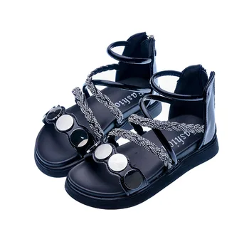 

CCTWINS Kids Shoes 2020 Summer Baby Brand Soft Shoes Children Fashion Princess Sandals Toddler Rhinestone Flat Girls PS880