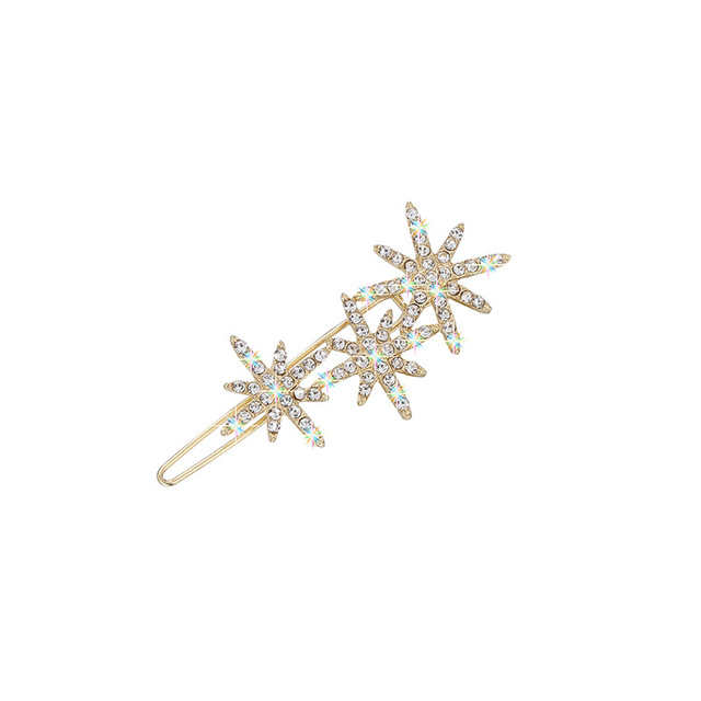 Korea Shining Crystal Rhinestone Hollow Star Hairgrips For Women Fashion Jewelry Girls Hairpins Hair Clips Women Gifts