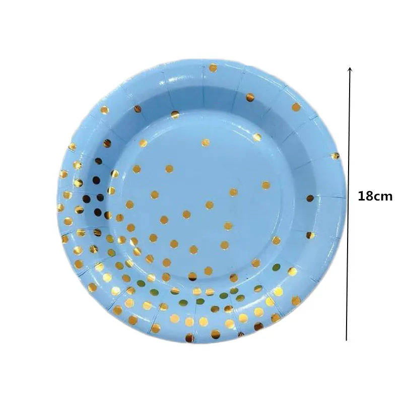 B 7inch plate 10pcs Розовое золото день рождения одноразовый набор посуды для вечеринки бумажные чашки бумажные тарелки для дня рождения вечерние украшения Детские вечерние принадлежности - Цвет: B 7inch plate 10pcs