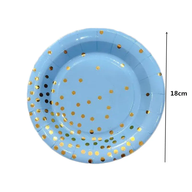 Розовое золото день рождения одноразовый набор посуды для вечеринки бумажные чашки бумажные тарелки для дня рождения вечерние украшения Детские вечерние принадлежности - Цвет: B 7inch plate 10pcs