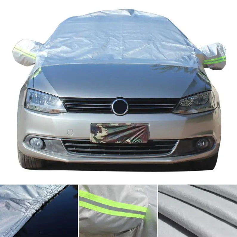 

Universal Half Body Cotton Velvet Four Seasons UV/Ice/Snow Protector Dustproof Car Clothing Cover with Reflective Strip+Hook