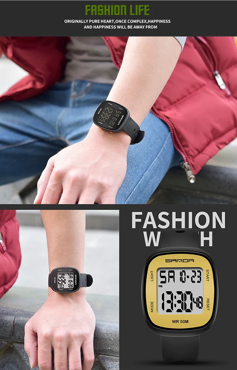Роскошные часы военные Санда мужские спортивные часы для бега светодиодный водонепроницаемые мужские цифровые наручные часы reloj hombre masculino