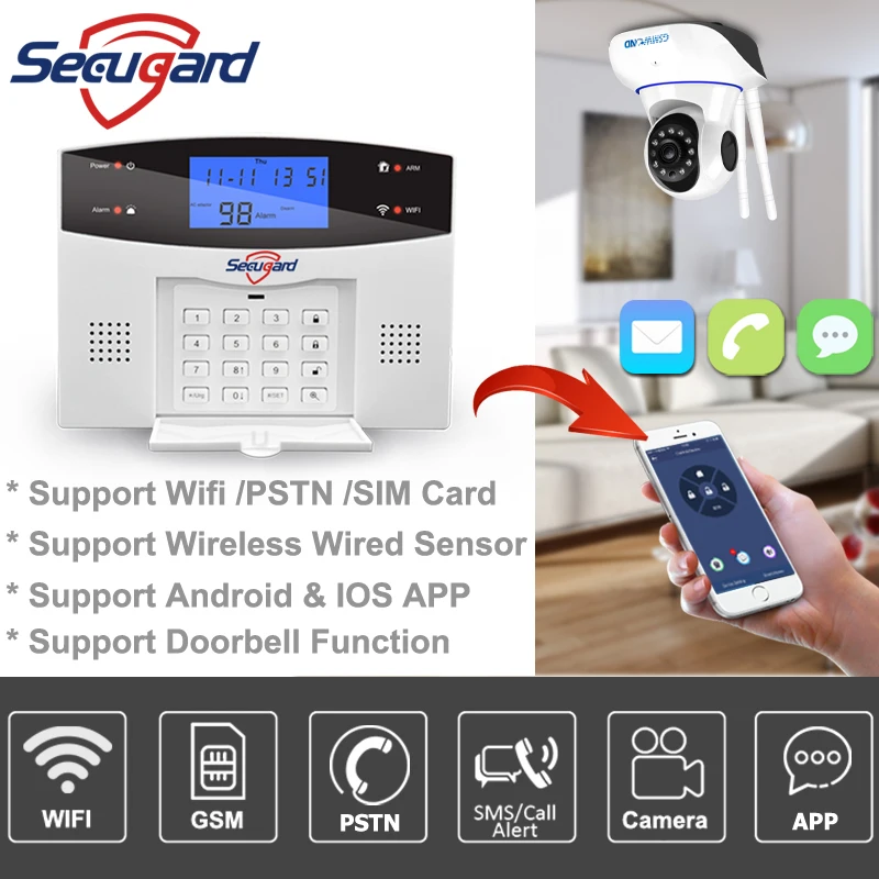 Sistema de alarma antirrobo inteligente para el hogar, dispositivo de seguridad inalámbrico con WiFi, Sensor de movimiento, alarma magnética, Tuya, Alexa y Google - Imagen 2