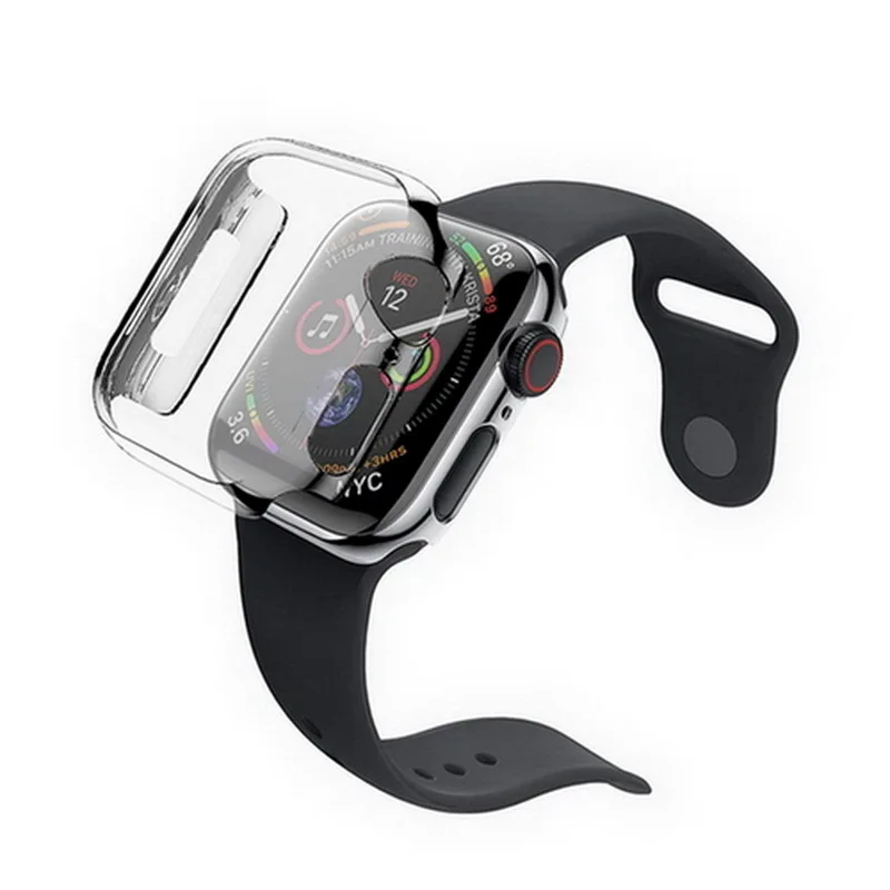 Полный Чехол для наручных часов Iwatch, 5 4 3 2 1 38 мм 42 мм чехол для Apple Watch, версии 5 4 3 2 1 40 мм 44 TPU чехол 44 мм часы Чехол