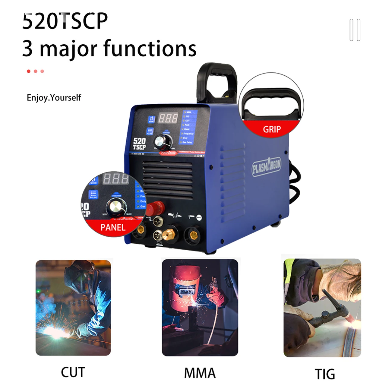 Plasmargon Plasma Cutter 4 in 1 Welding Machine 520TSCP Pilot Arc Multifunction Machine CNC Plasma Welder CUT MMA/TIG  50A Pulse 3