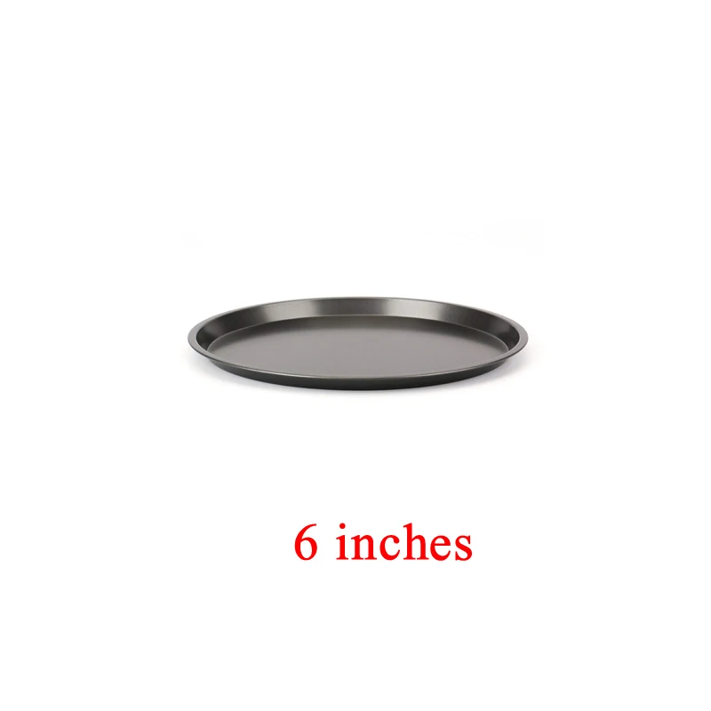 6inch black 04 Круглое блюдо для пиццы сковорода для пиццы ГЛУБОКАЯ ТАРЕЛКА поднос из углеродистой стали антипригарная форма для выпечки печка для выпечки узор 7 8 9 10 дюймов ZXH - Цвет: 6inch black 04