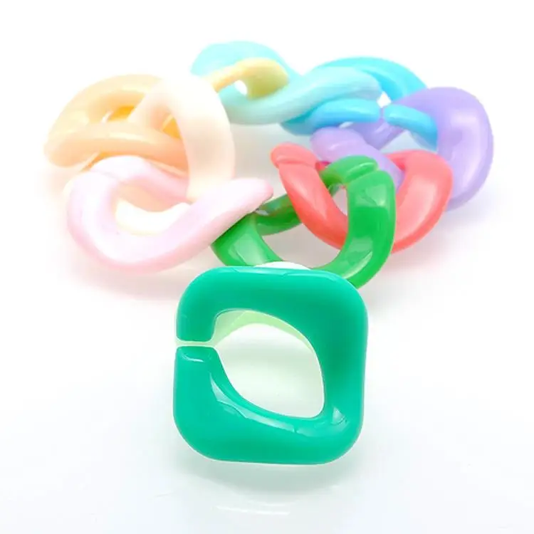 Acrylic chain deduction ornaments 20mm plastic loose beads work material spring color accessories diy hand