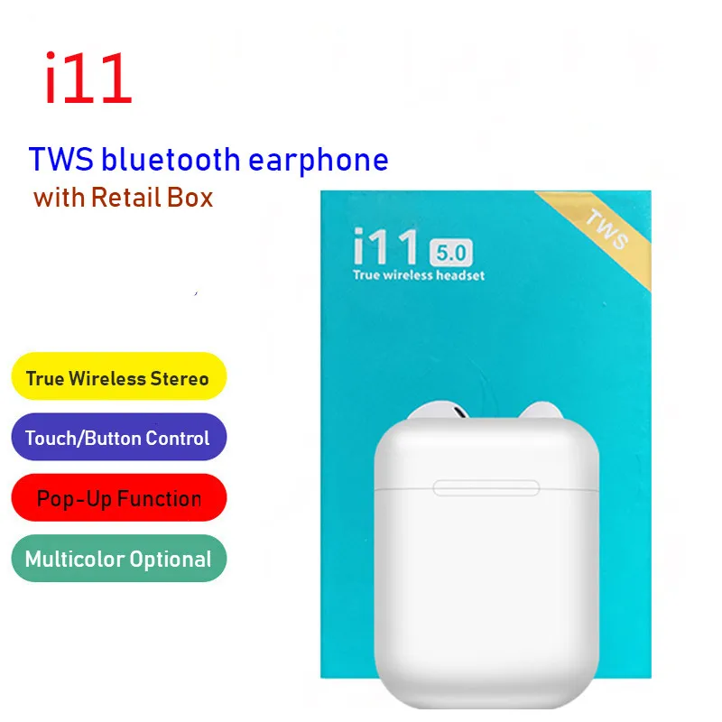 I11 tws Bluetooth наушники беспроводные наушники сенсорное управление наушники 3D объемный звук и зарядка Shopify дропшиппинг