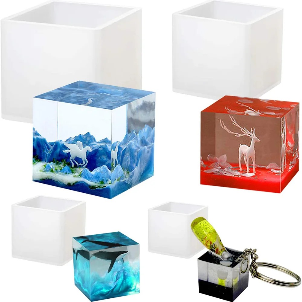 RESIN MOLD Cube UV Epoxy Resin Molds Transparent Silicone Square Mold for DIY Jewelry Making Tools Making Resin Specimens Tools