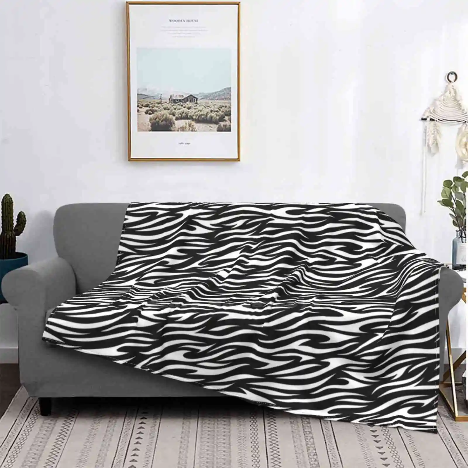 

Абстрактный Узор зебры. Черно-белое ворсовое мягкое одеяло с иллюстрациями, диван/кровать/путешествия, подарки любви, абстрактная Зебра