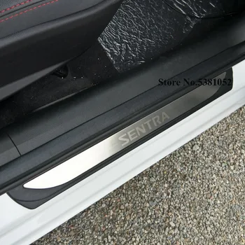 

For Nissan Sentra 2020 2019 2018 2017 2015 Stainless Steel Door Sill Scuff Plate Pedal 4 Pcs Car Accessories