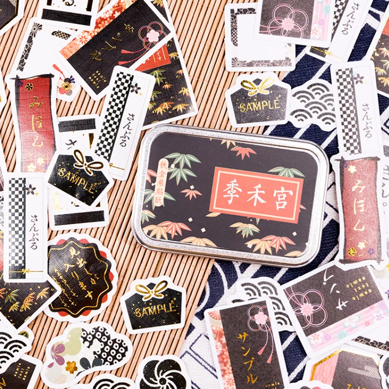 60 шт./кор. японский стиль вишневые цветы железная коробка бумажная наклейка пакет DIY декоративная наклейка-стикер для дневника альбом Скрапбукинг