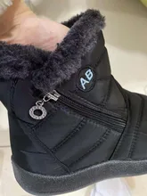 Rimocy-Botas de nieve impermeables de felpa gruesa para mujer, botines de plataforma antideslizantes de talla grande 43, zapatos acolchados de algodón para invierno