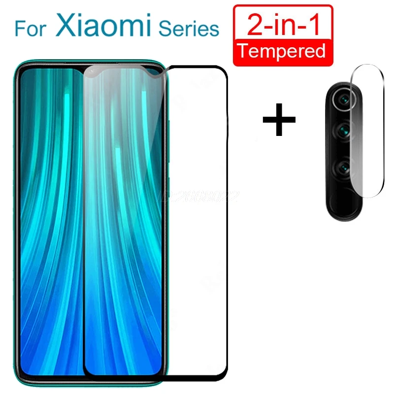 2 в 1 закаленное стекло для объектива камеры Redmi Note 8 7 6 5 Pro 8A 8T Защита экрана Xiaomi 7A