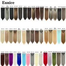 Волосы евники 22 дюйма длинные прямые волосы для наращивания 7 шт./компл., 16 клипс, высоких температур синтетический парик, заколки, заколки для волос для наращивания на заколках