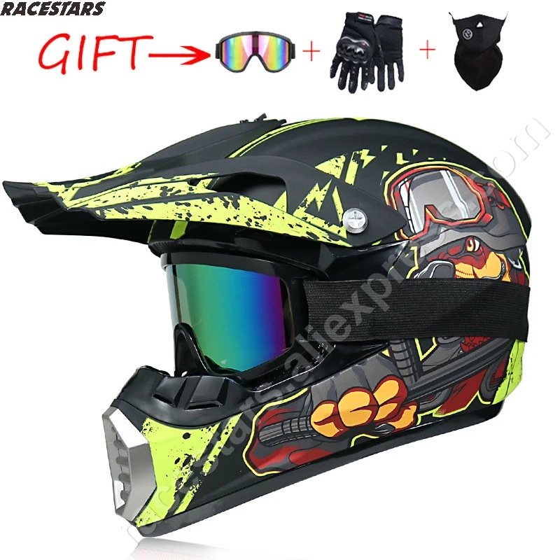 

Motorcycle Cross-country Helmet Racing Full Helmet Knight MTB MX Helmet Varied Cool Pattern Ktm Cross-country Helmet Free 3 Gift