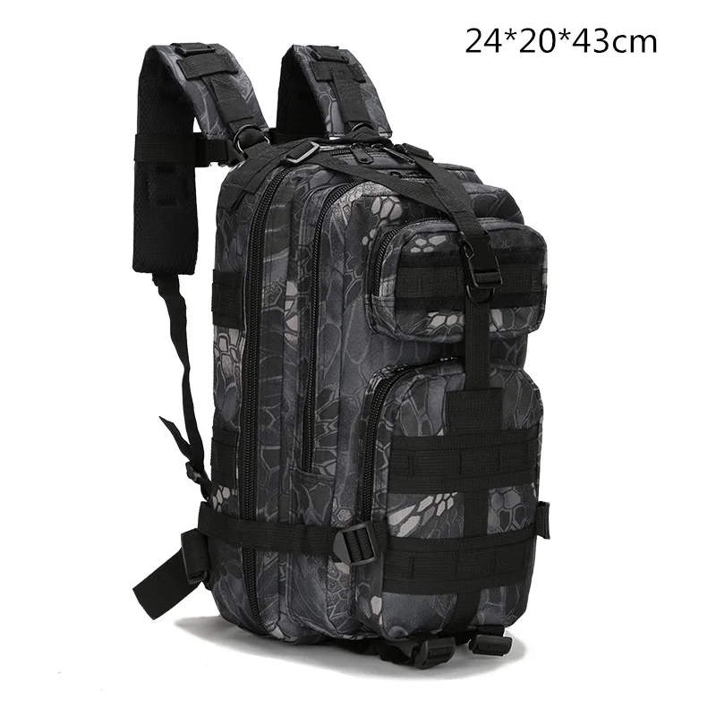 Python Black Vilead 25L камуфляж Оксфорд походный рюкзак Открытый Кемпинг Спортивная Сумка Многофункциональная тактическая сумка мужская дорожная сумка через плечо - Цвет: Python Black