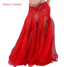 Для женщин Снежная Пряжа Юбка Для Танцев Племенных Атс Костюмы Для Танца Живота Конкурс Длинные Юбки Для Женщин
