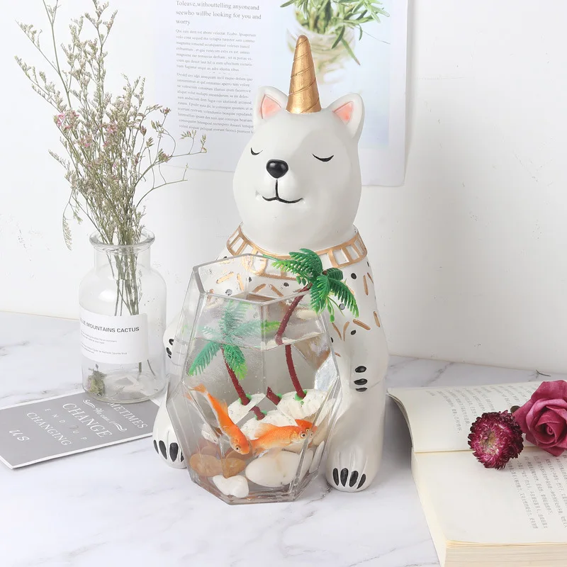 

2019 New Arrival Mini Fish Bowl Japanese Simple Style Creative Aquarium Office Mini Fish Tank Betta Fish Fighting Cylinder